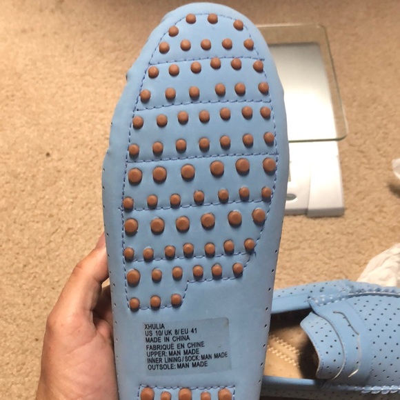 NEW Just Fab slip-on moccasin flats- BLUE SHOES - Picture 10 of 11